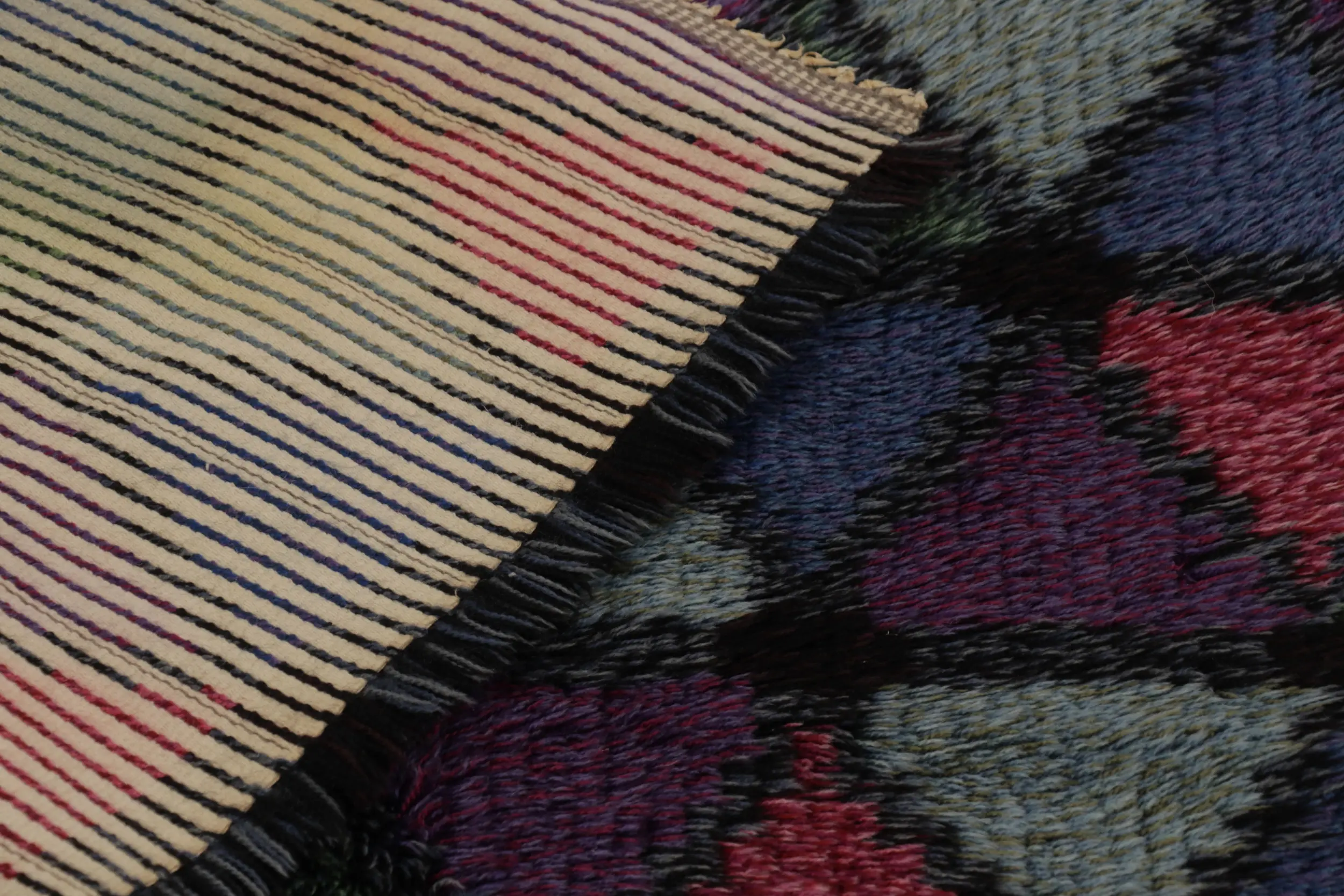 Vintage Swedish Geometric Rug