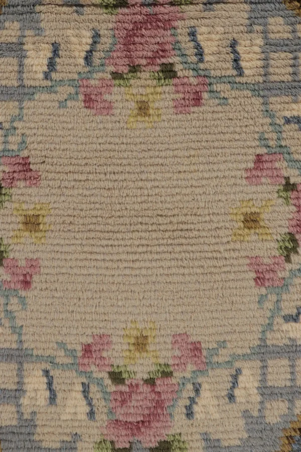 Vintage Swedish Geometric Circle Rug