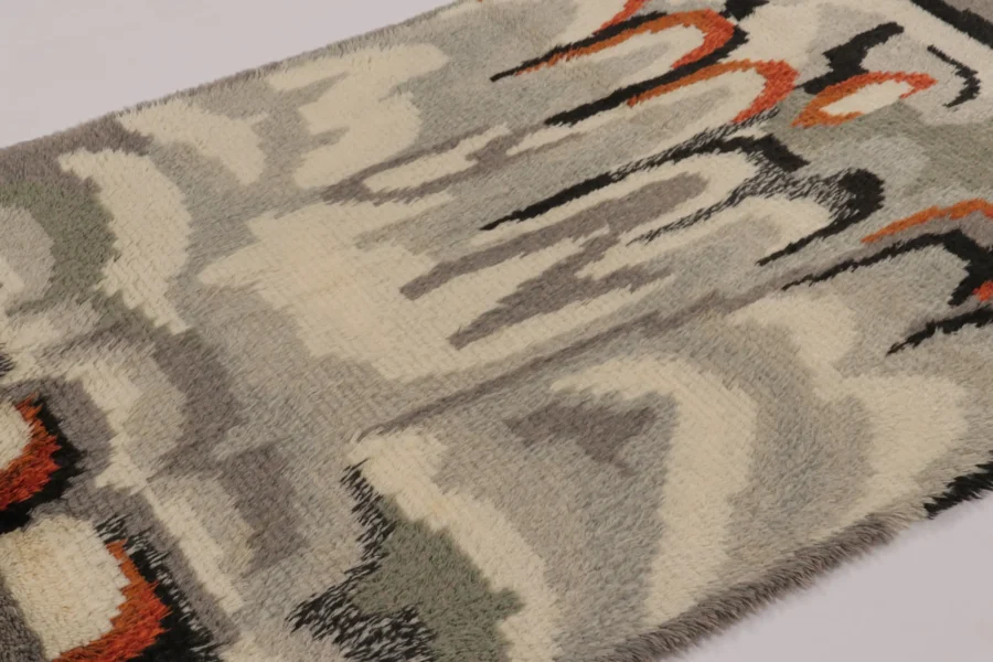 Vintage Swedish Geometric Rug