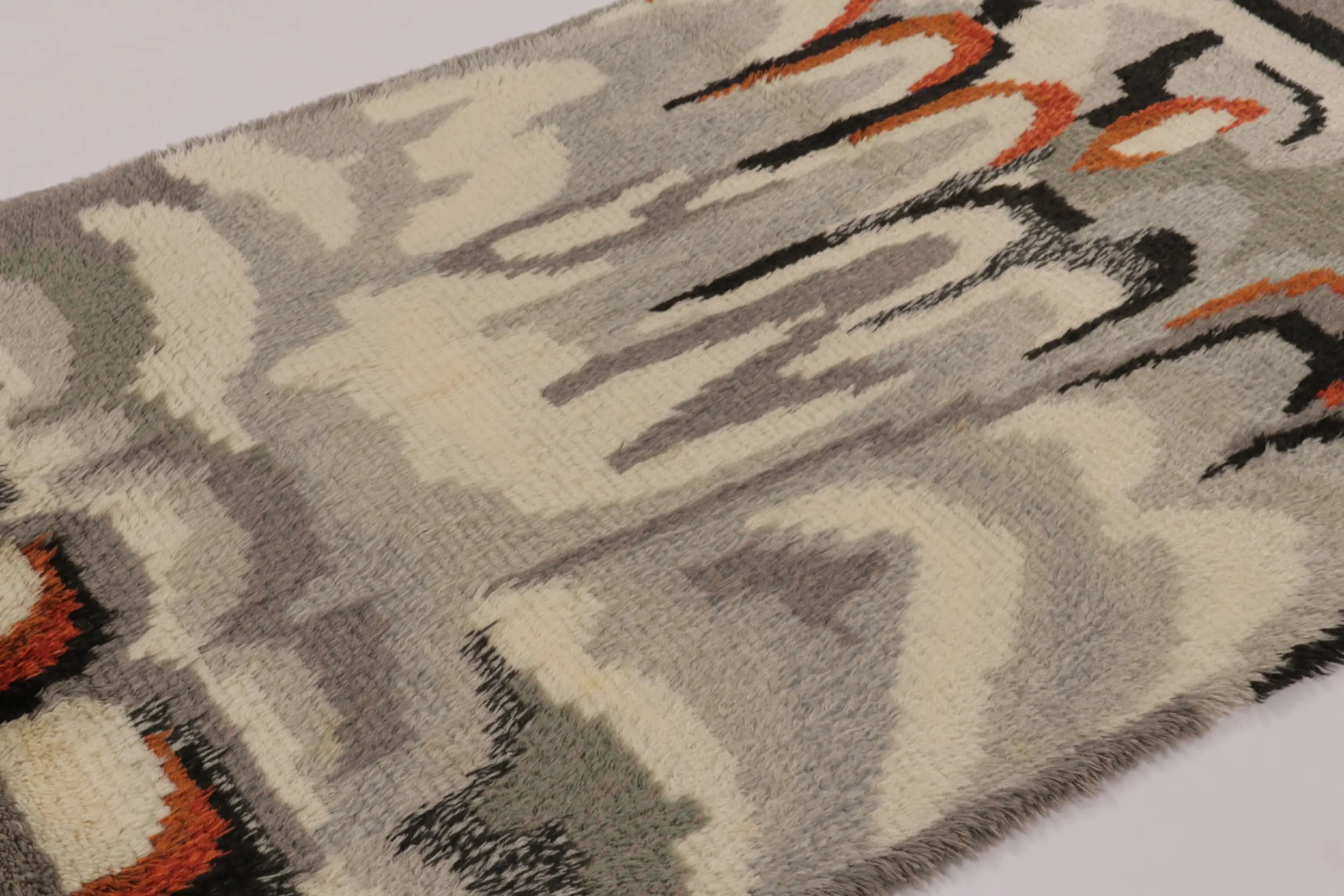 Vintage Swedish Geometric Rug