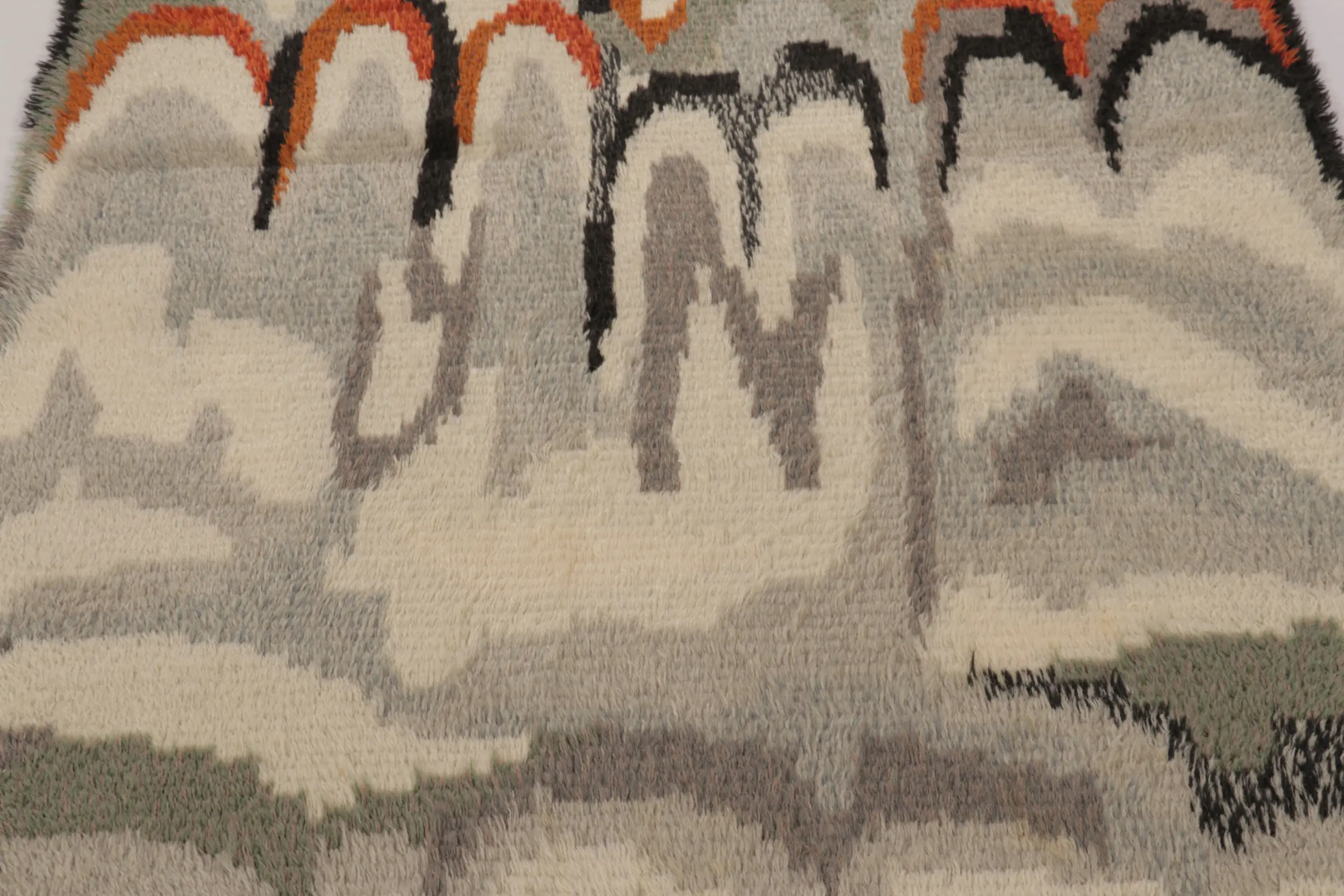 Vintage Swedish Geometric Rug