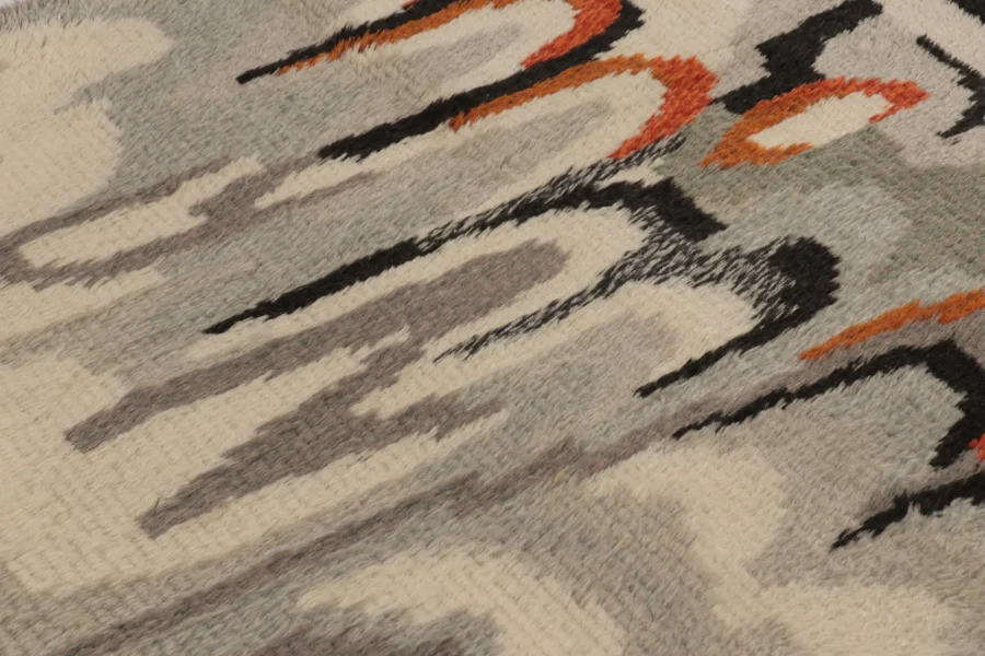 Vintage Swedish Geometric Rug