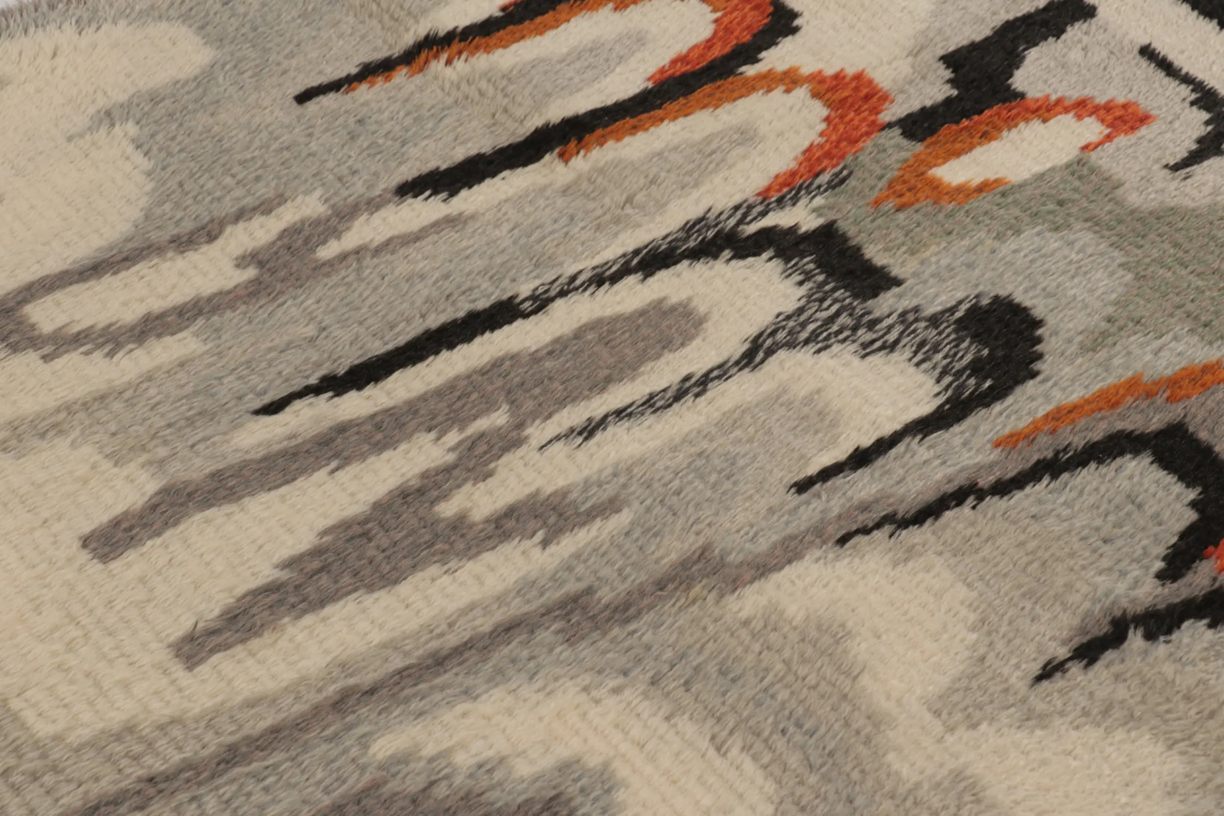 Vintage Swedish Geometric Rug