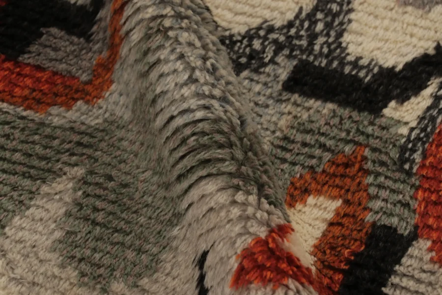 Vintage Swedish Geometric Rug