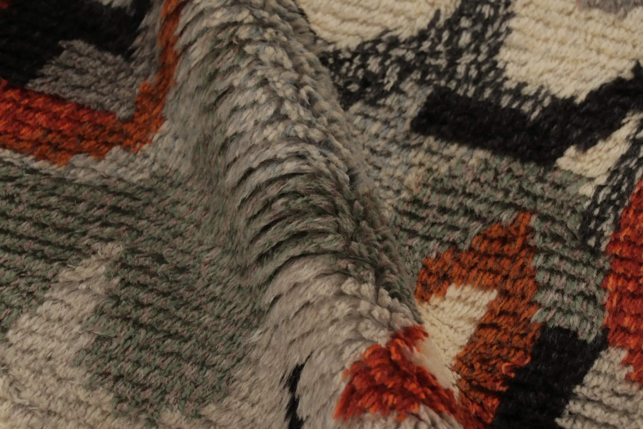 Vintage Swedish Geometric Rug