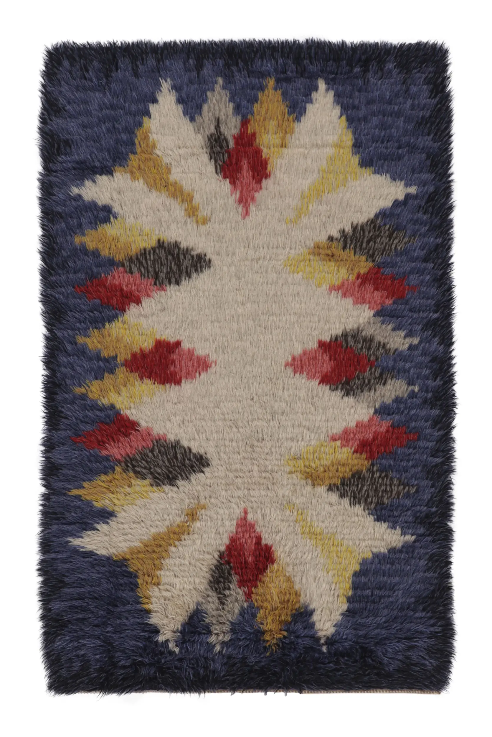 Vintage Swedish Geometric Rug