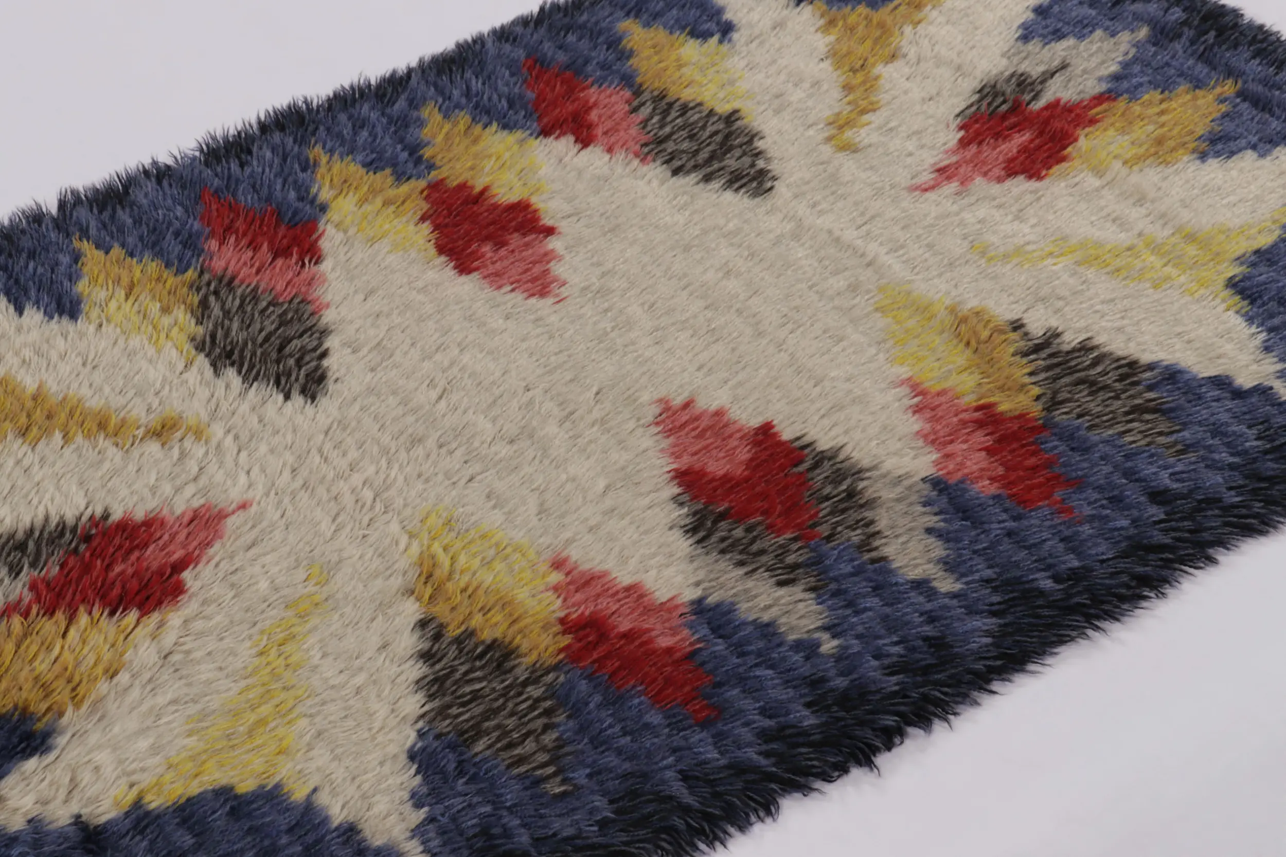 Vintage Swedish Geometric Rug