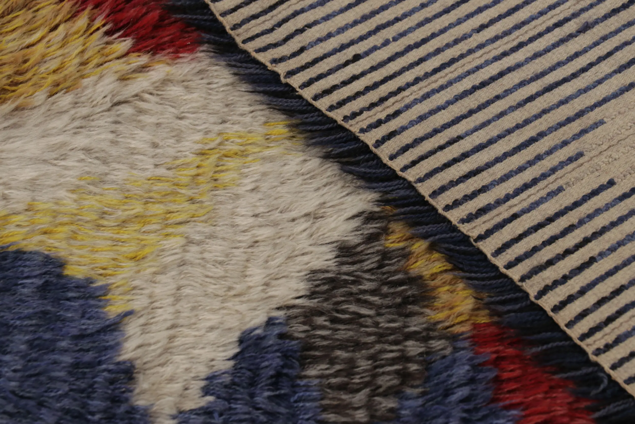 Vintage Swedish Geometric Rug