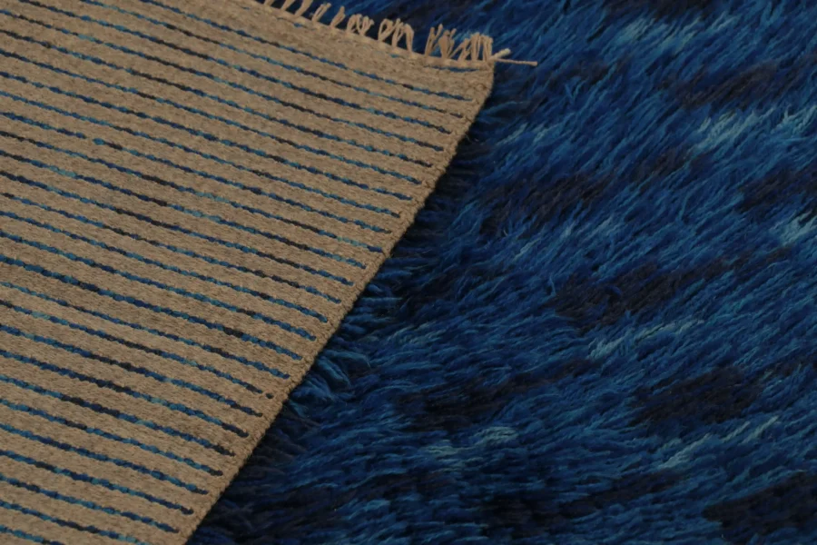 Vintage Swedish Geometric Rug