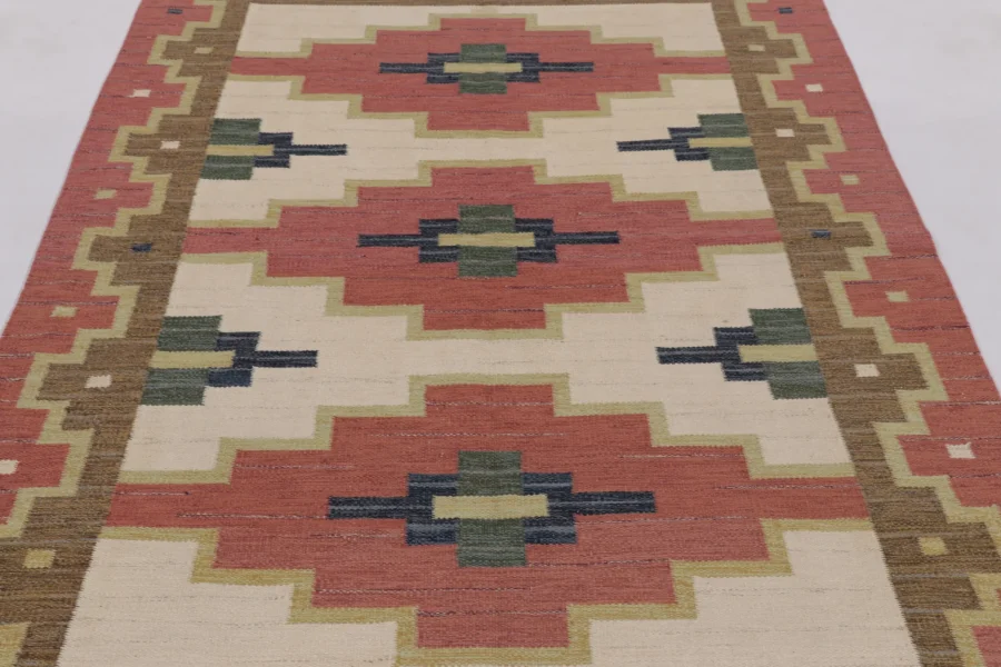 Vintage Swedish Geometric Flatweave