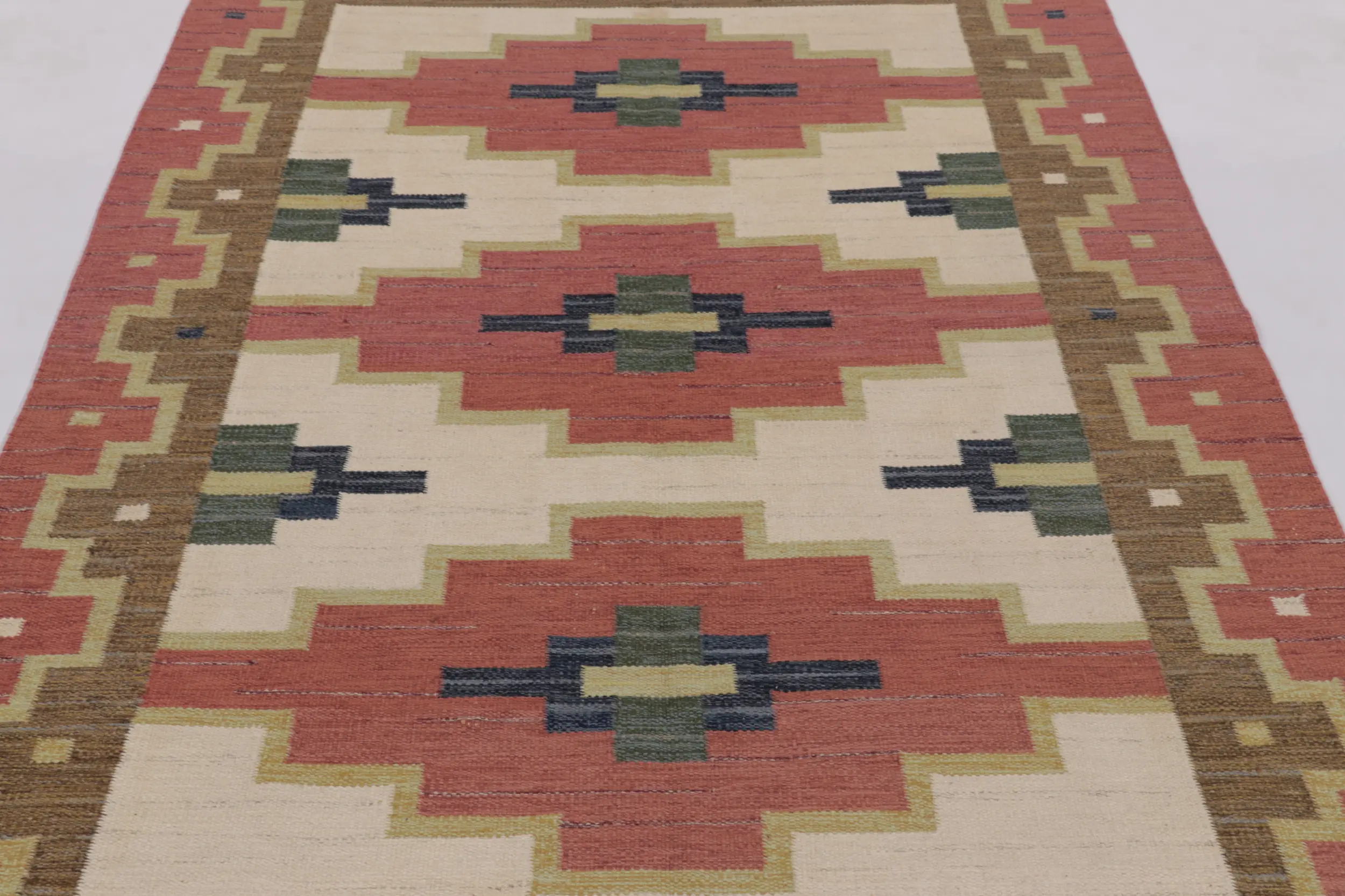 Vintage Swedish Geometric Flatweave