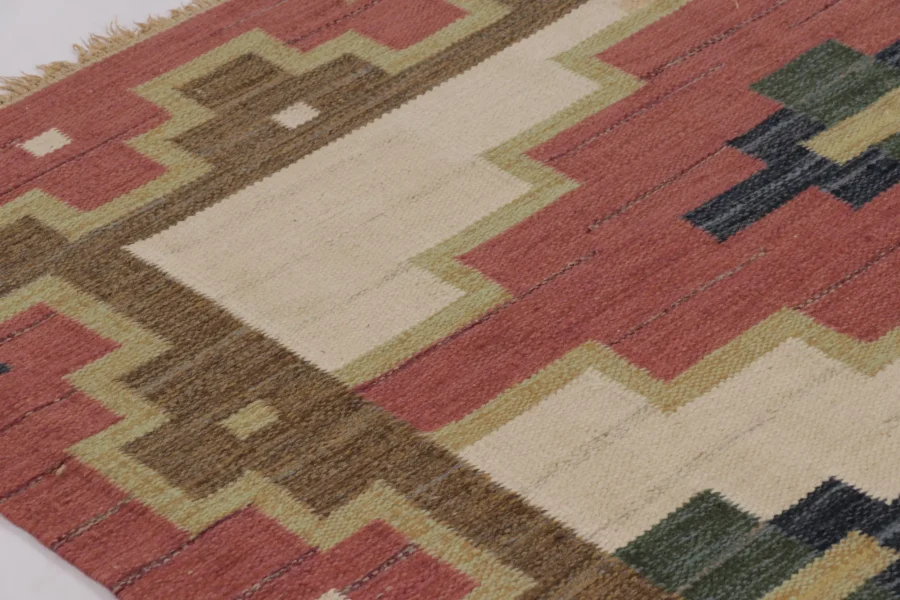Vintage Swedish Geometric Flatweave
