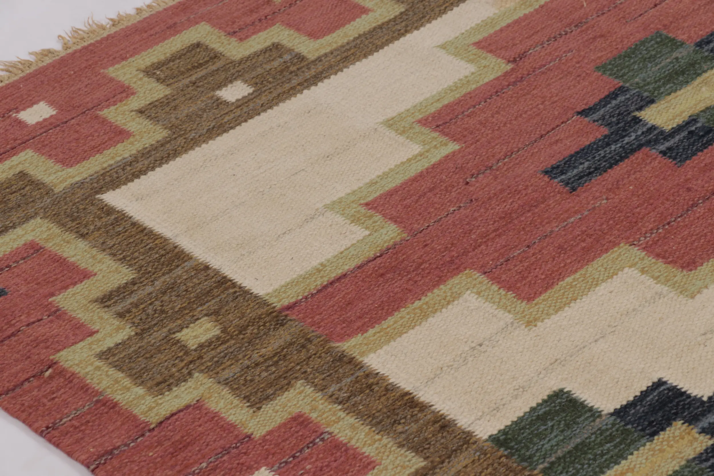 Vintage Swedish Geometric Flatweave