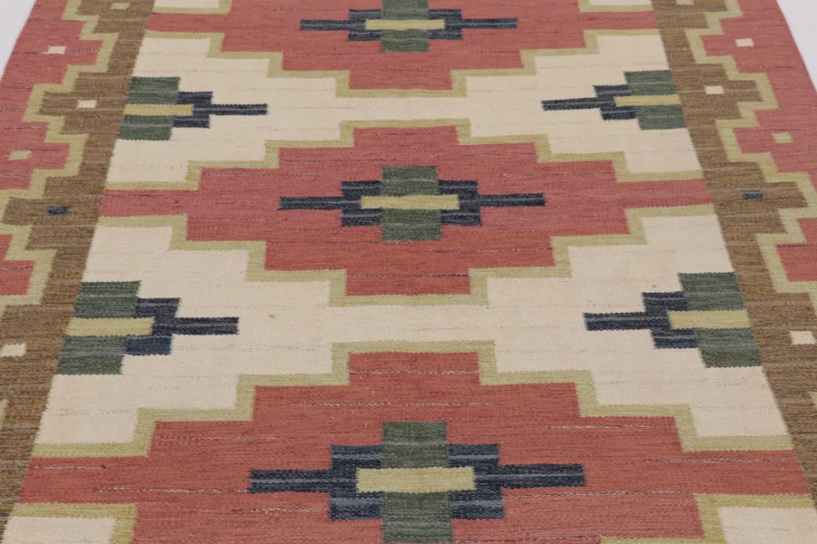 Vintage Swedish Geometric Flatweave