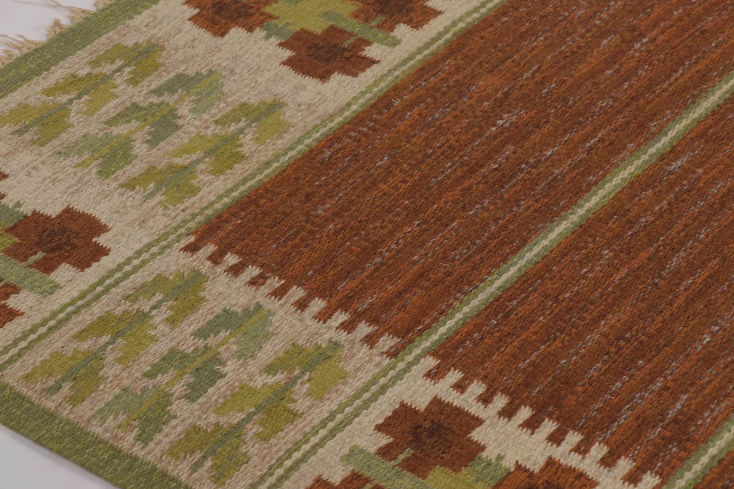 Vintage Swedish Geometric Flatweave