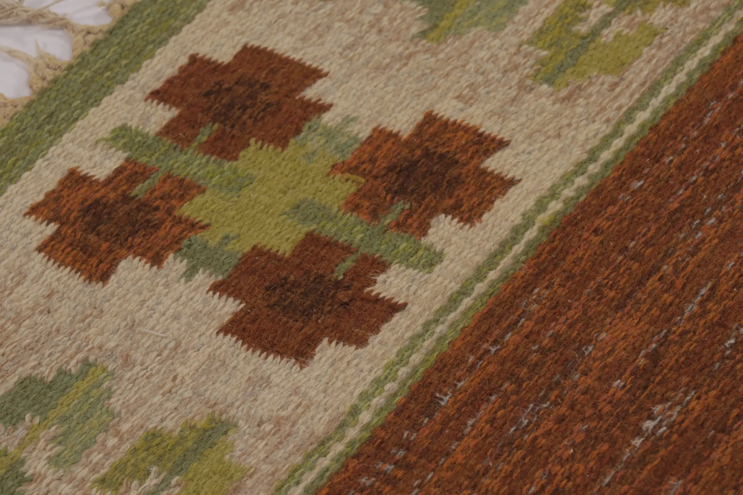 Vintage Swedish Geometric Flatweave