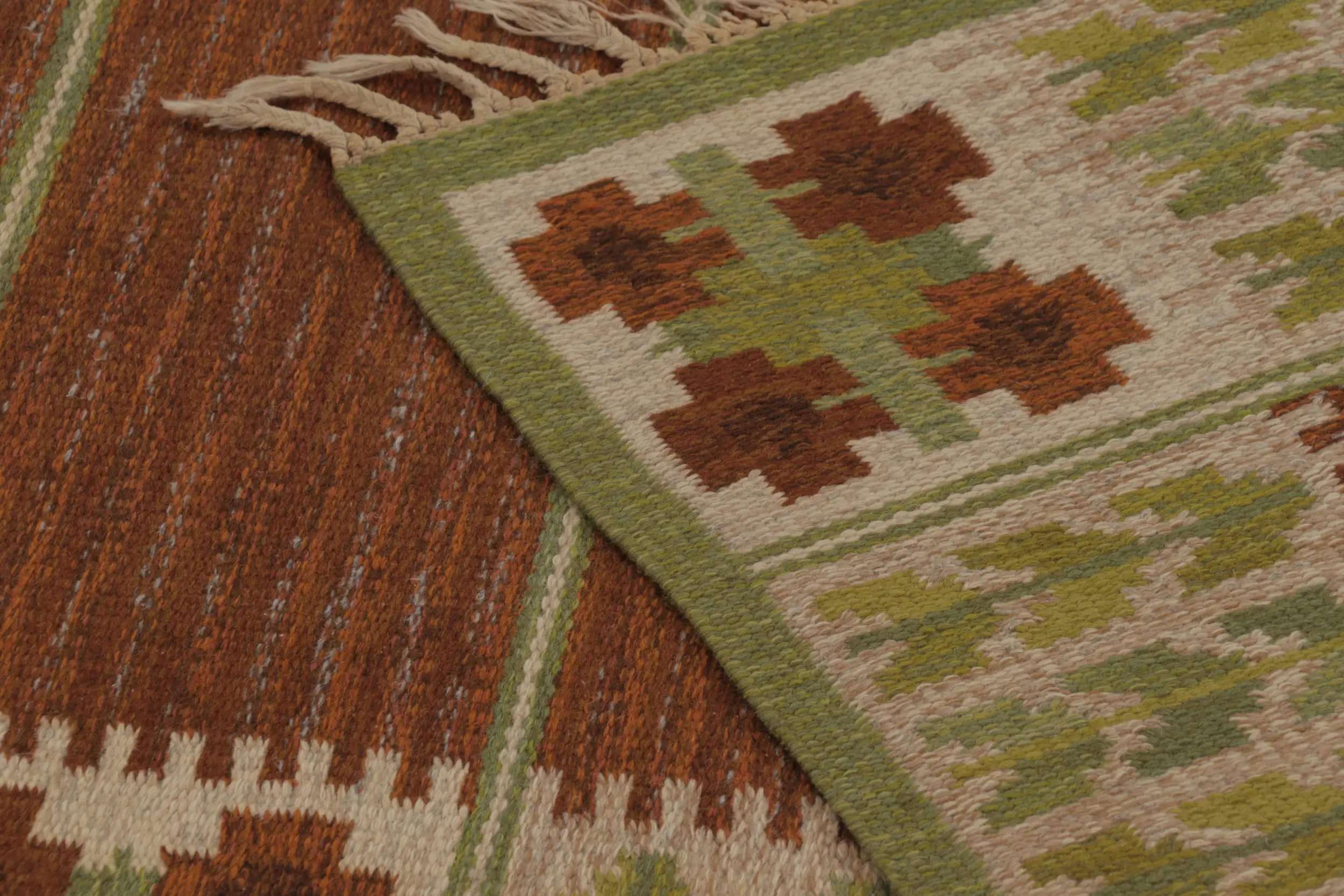 Vintage Swedish Geometric Flatweave