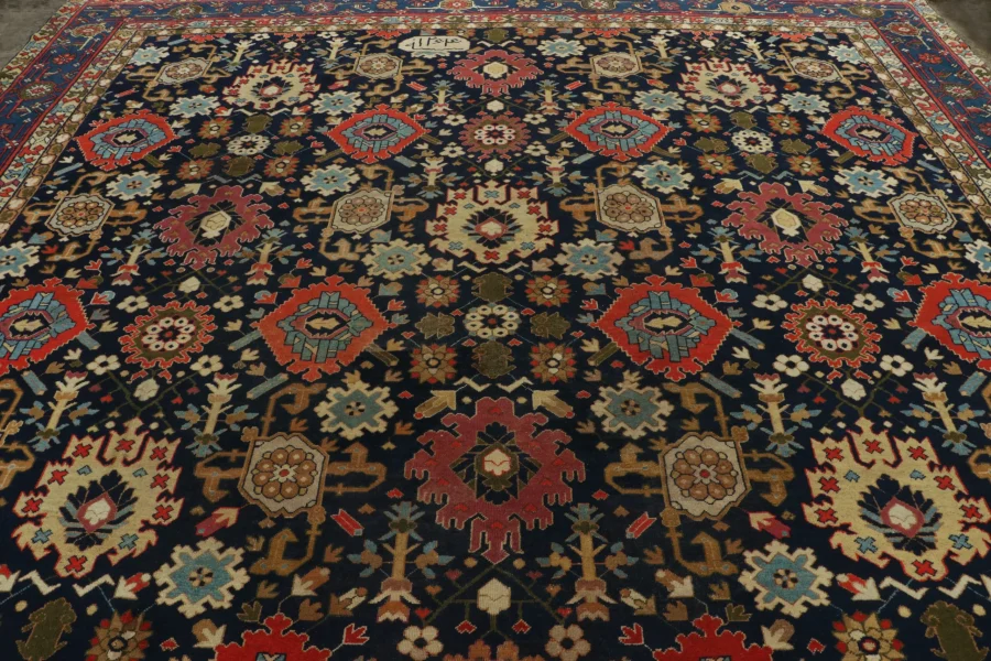 Hover image of Antique 19th Century Karabagh Rug with Luminous Floral Medallions - Rug & Kilim