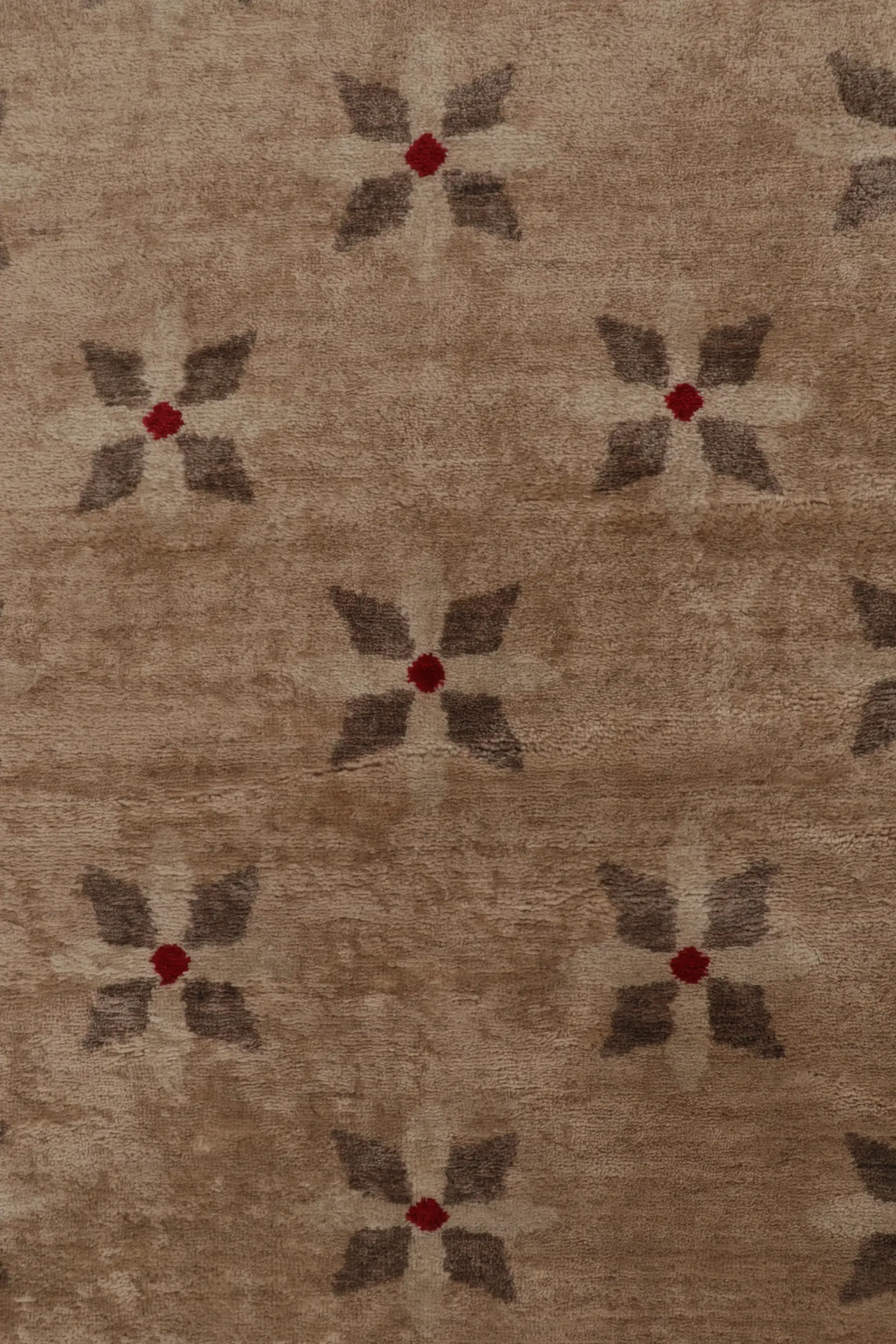 French Art Deco Floral Square Rug