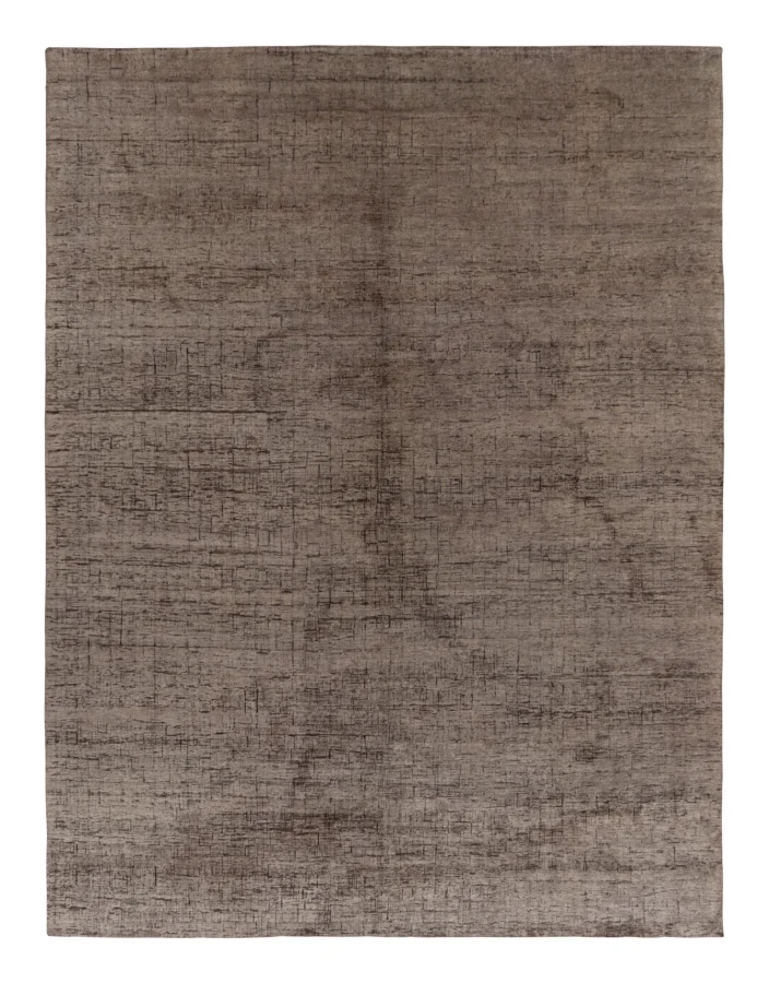 Rug & Kilim’s Modern Textural Rug in Rich Brown Tones and Subtle Patterns