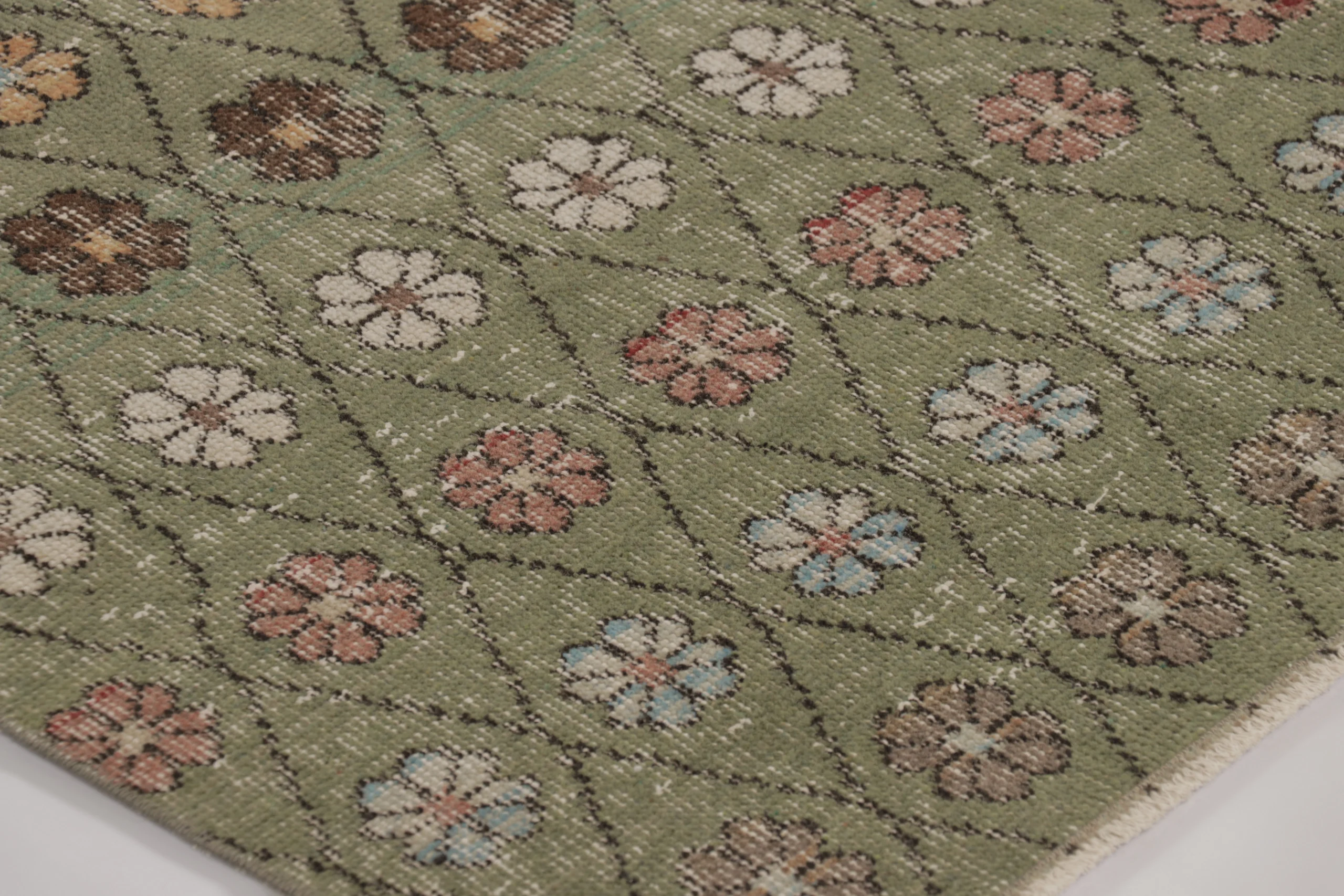 Vintage Turkish Distressed Rug