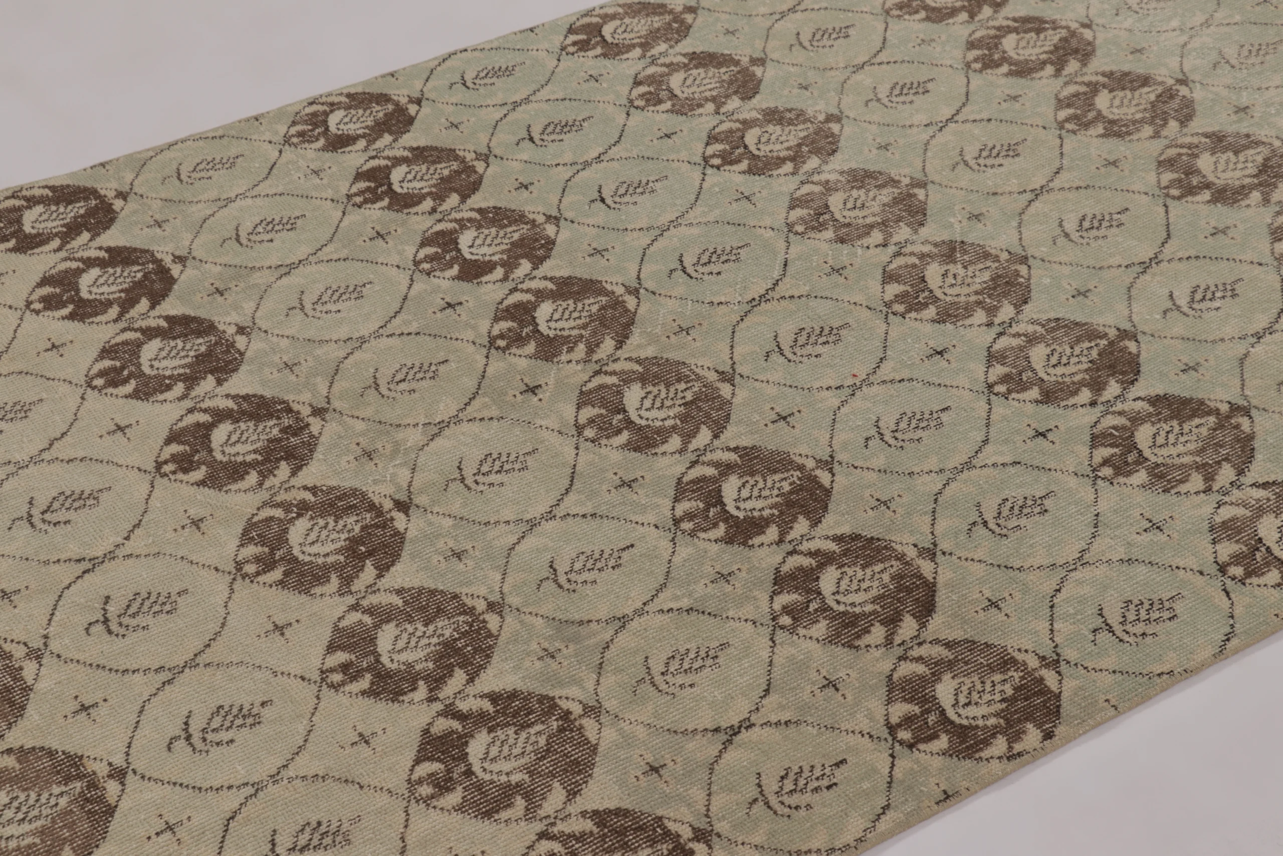 Vintage Turkish Distressed Runner Rug