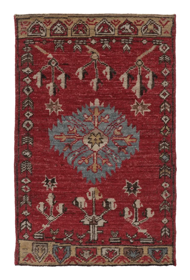 Rug & Kilim's Mid-Century Anatolian Rug in Red Traditional Pattern