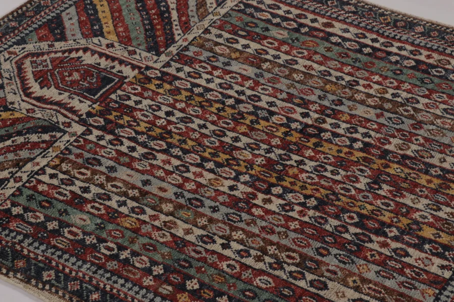 Hover image of Rug & Kilim’s Ghiordes Rug with Polychromatic Vertical Bands
