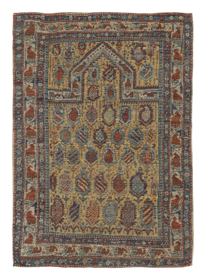 Rug & Kilim’s Caucasian Rug with Gold and Rust Paisley Motifs