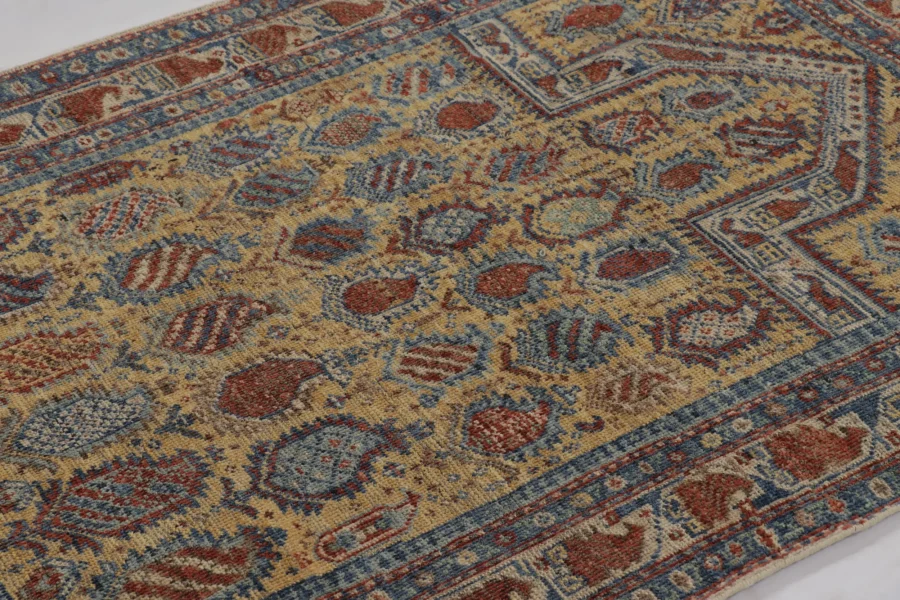 Hover image of Rug & Kilim’s Caucasian Rug with Gold and Rust Paisley Motifs