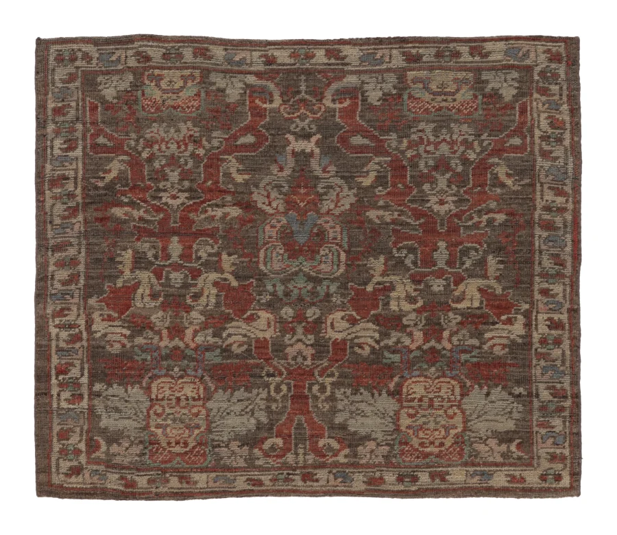 Rug & Kilim’s Malayer Persian Rug with Deep Brown and Rust Florals
