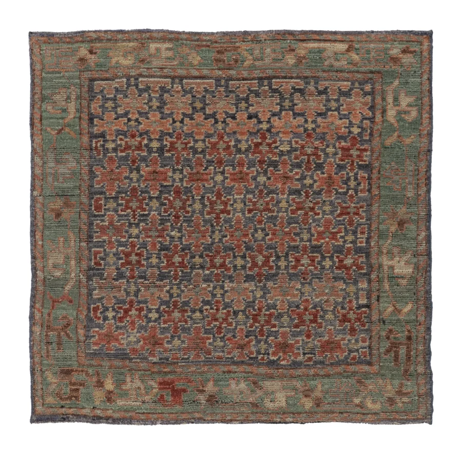 Rug & Kilim’s Shahsavan Persian Square Rug, Playful Floral Patterns