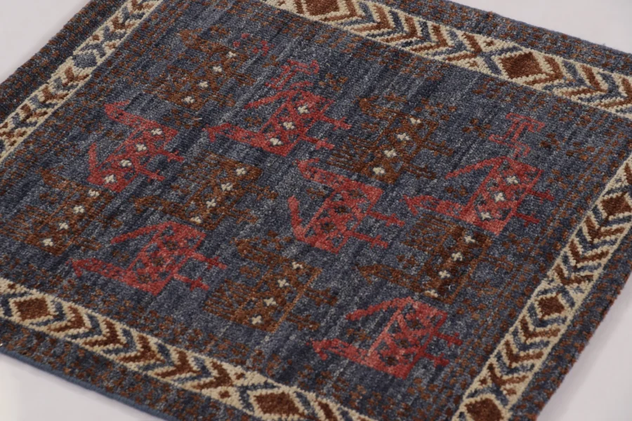 Hover image of Rug & Kilim’s Persian Shirvan Rug with Animal Pictorials in Brown, Blue & Red