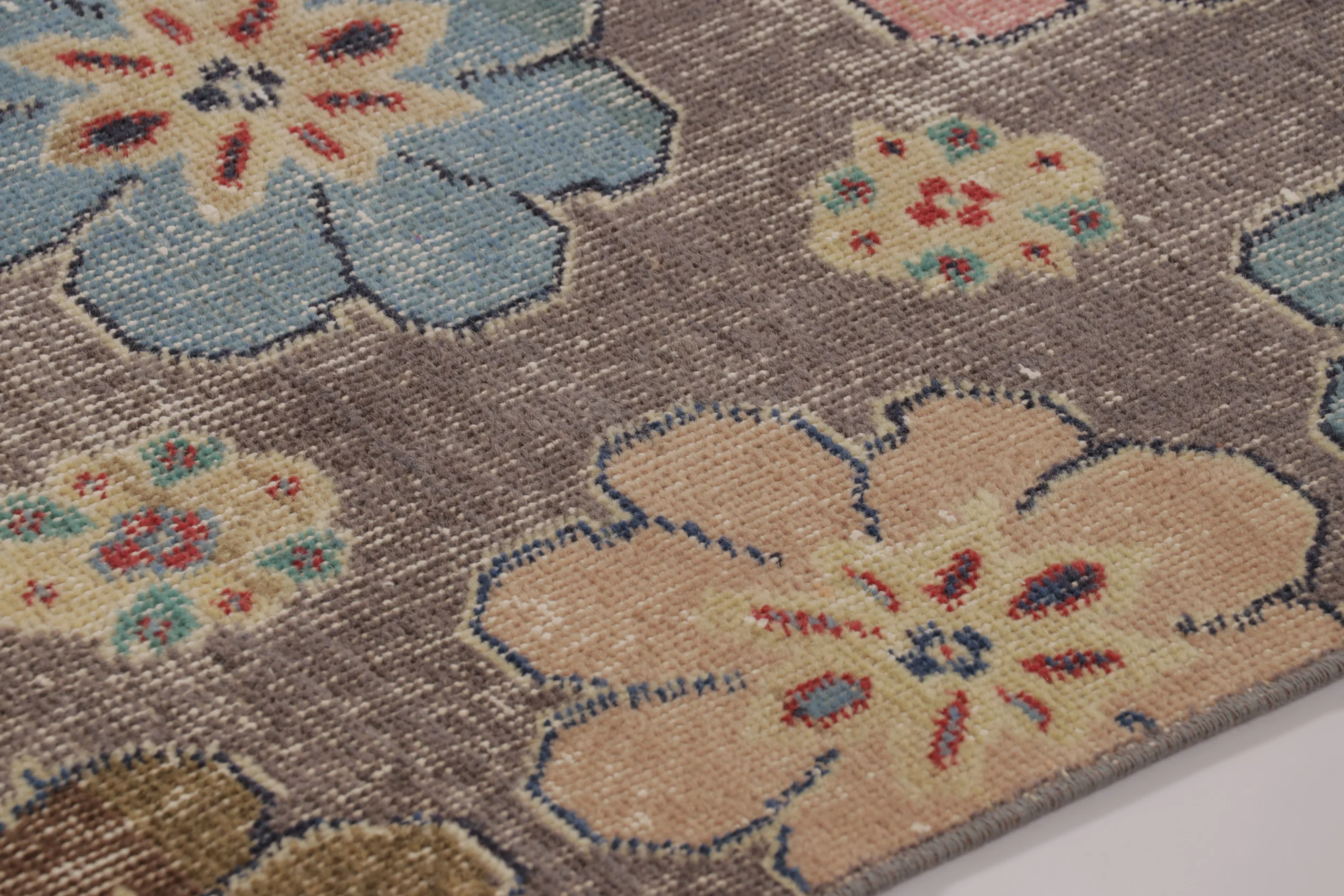 Vintage Turkish Distressed Runner Rug
