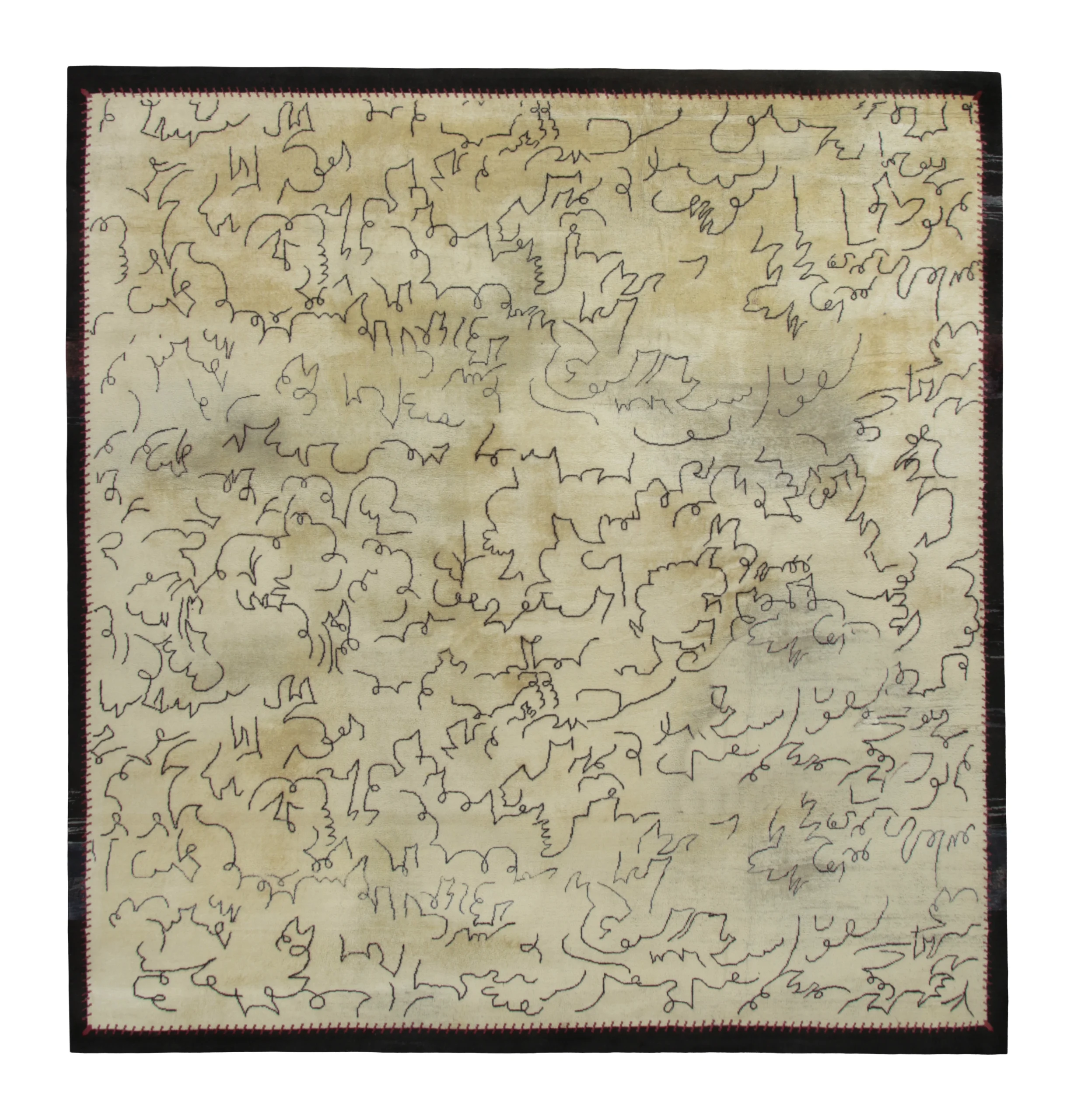 Cocteau French Art Deco Square Rug