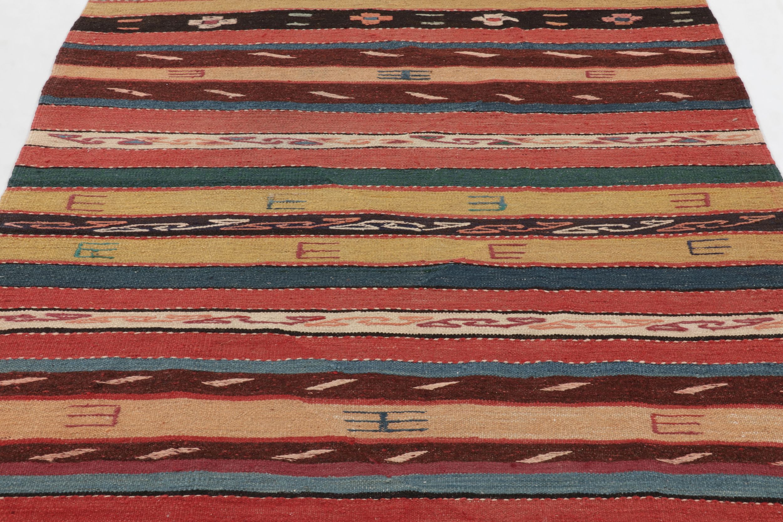 Vintage Persian Striped Runner Kilim