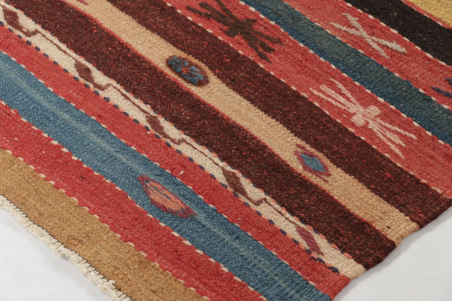 Vintage Persian Striped Runner Kilim