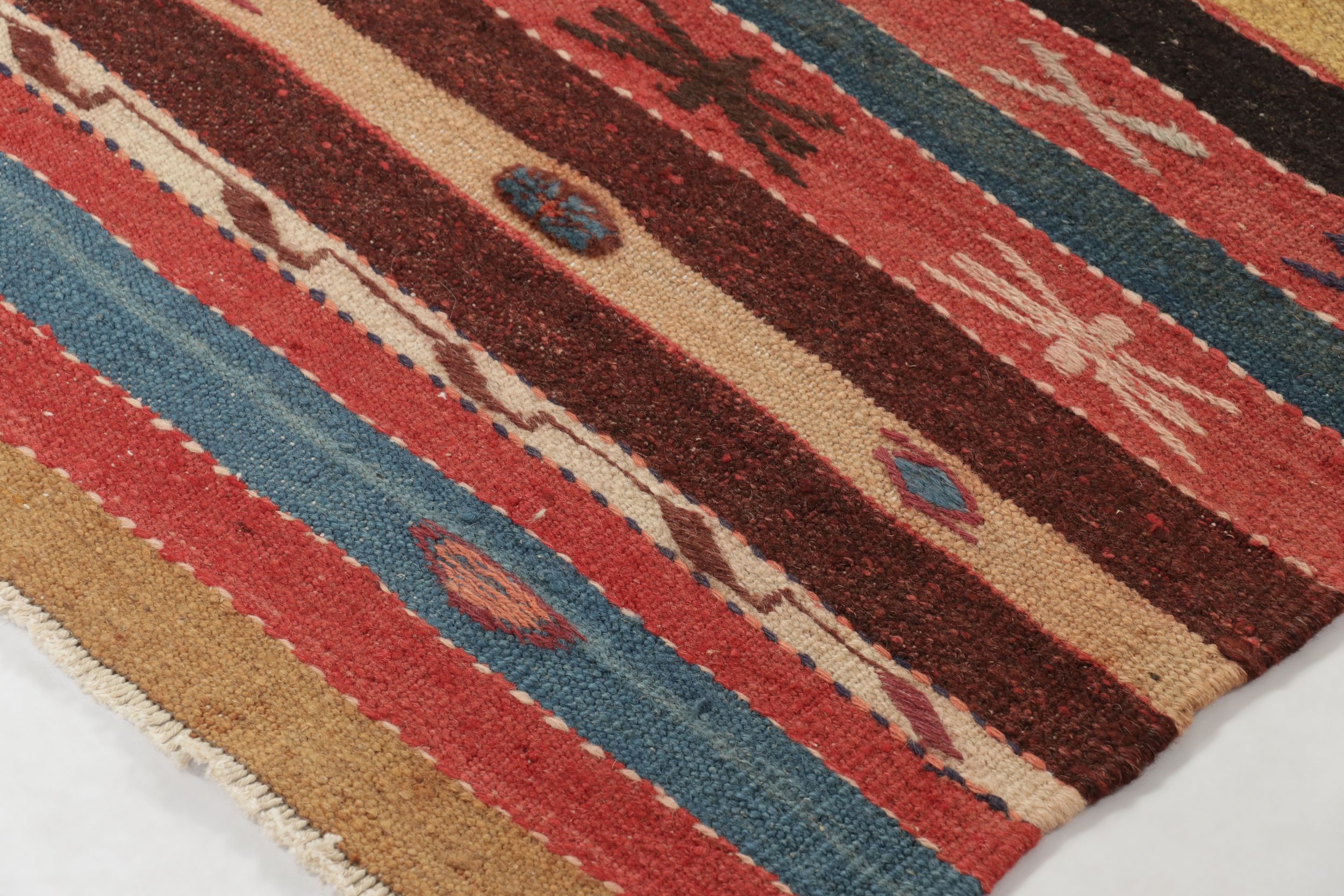 Vintage Persian Striped Runner Kilim