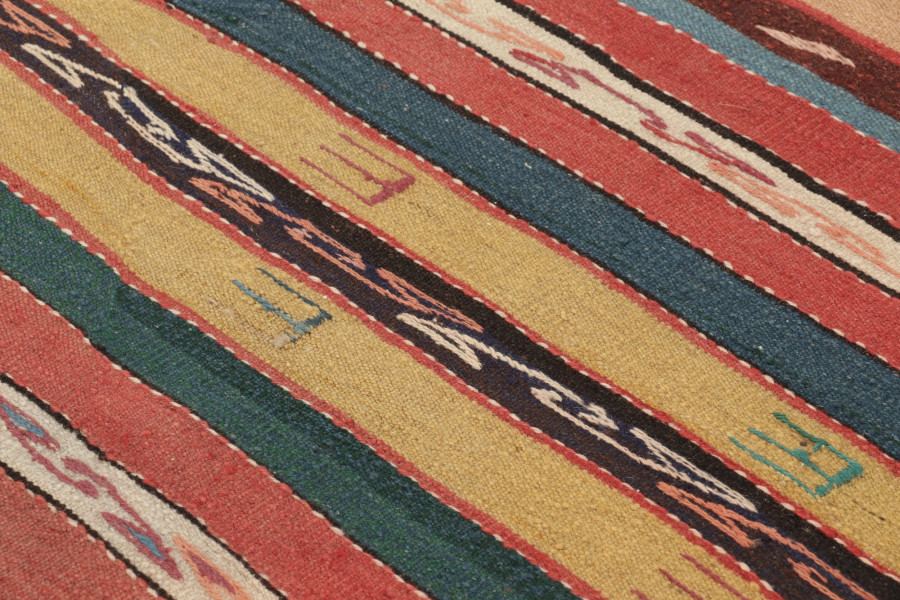 Vintage Persian Striped Runner Kilim