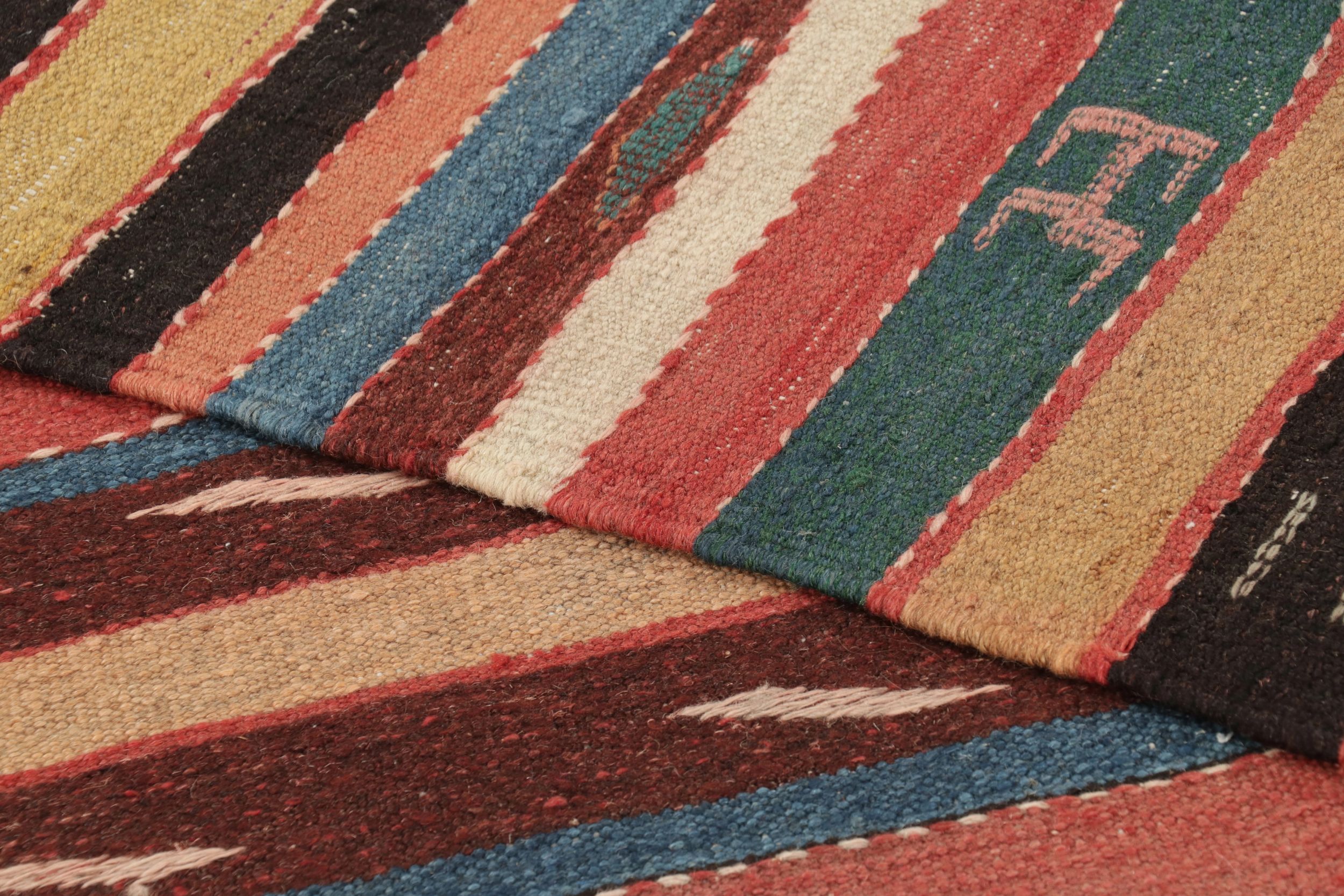 Vintage Persian Striped Runner Kilim