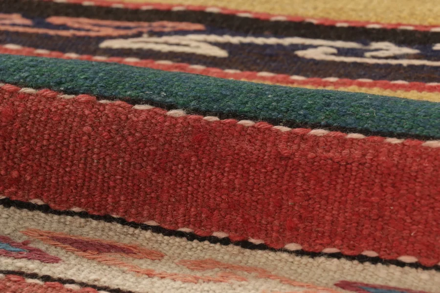 Vintage Persian Striped Runner Kilim