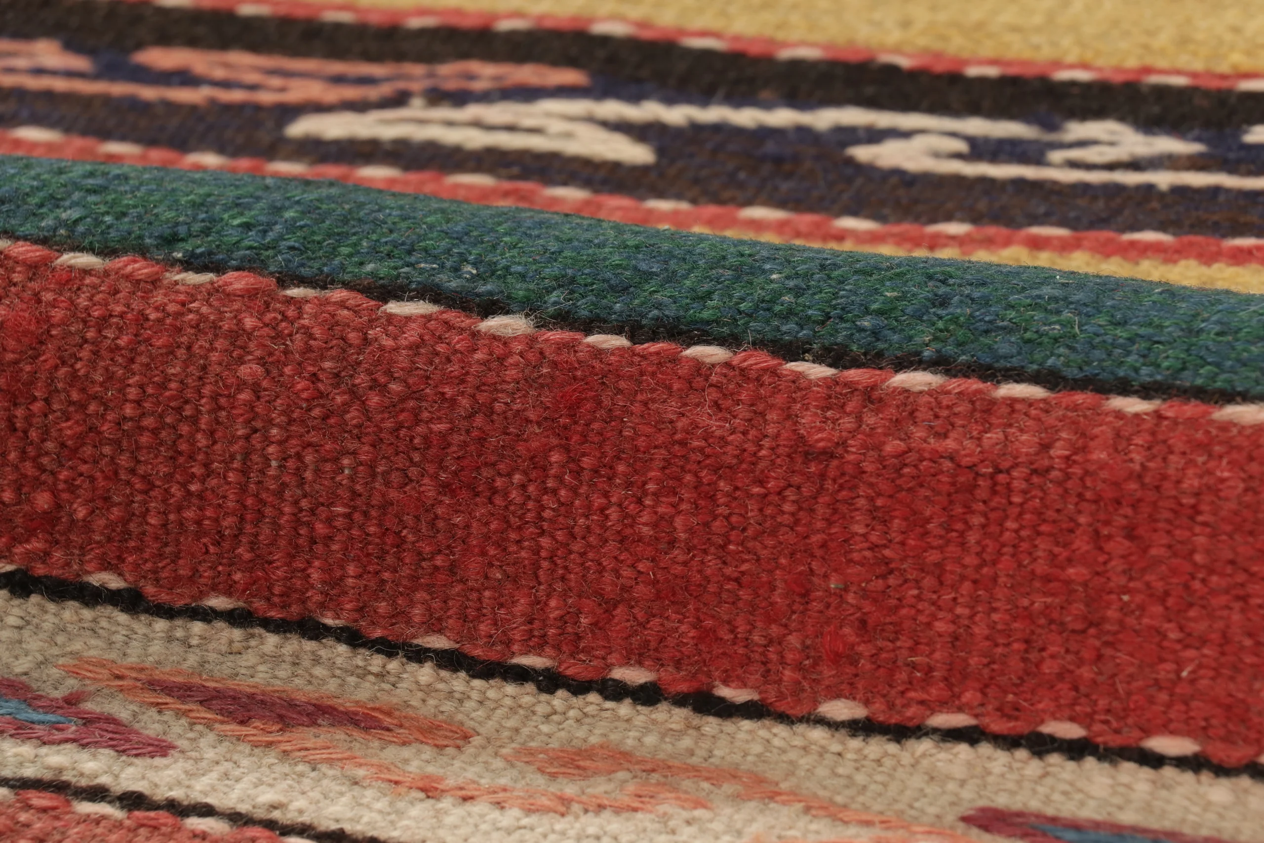 Vintage Persian Striped Runner Kilim