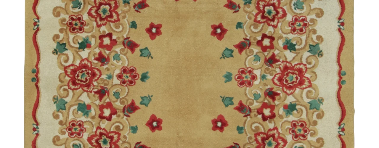 Signed Vintage Leleu Art Deco Rug