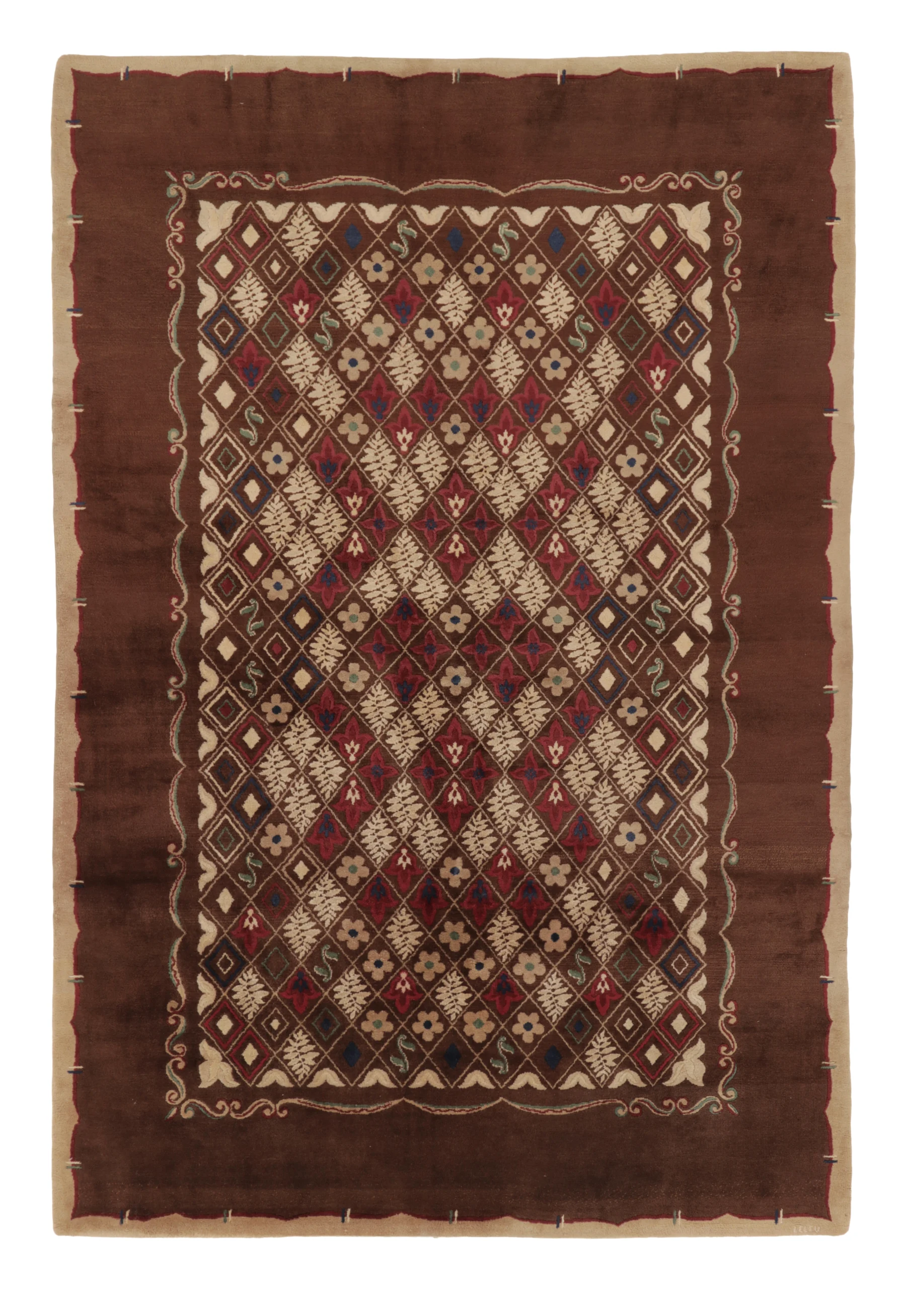 Signed Paule Leleu Vintage Art Deco Rug