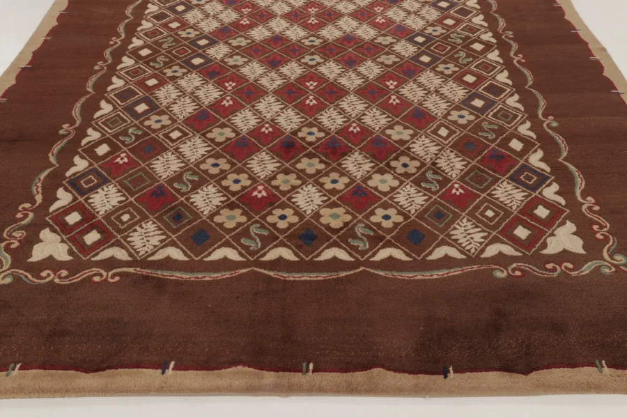 Signed Paule Leleu Vintage Art Deco Rug
