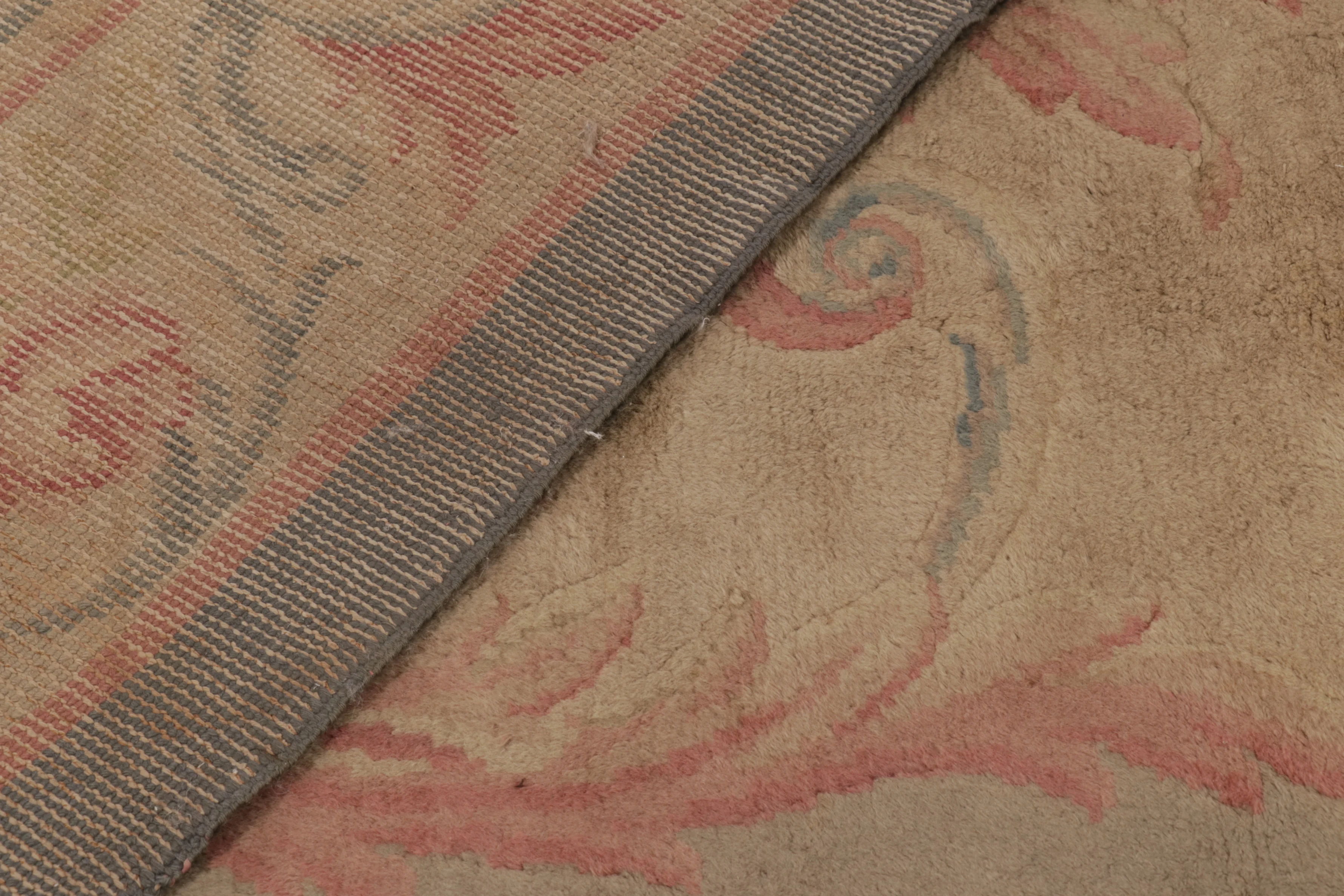 Oversized Vintage Savonnerie Distressed Rug