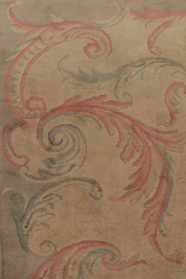 Oversized Vintage Savonnerie Distressed Rug