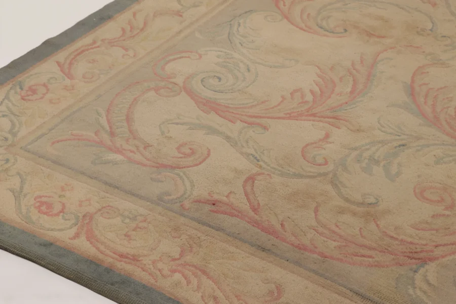 Oversized Vintage Savonnerie Distressed Rug