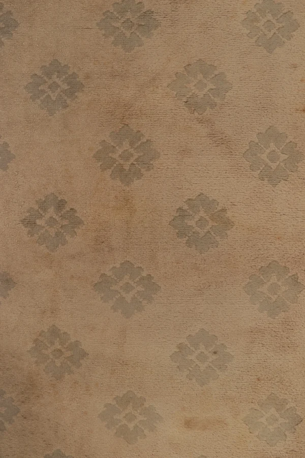 Oversized Vintage Savonnerie Distressed Rug