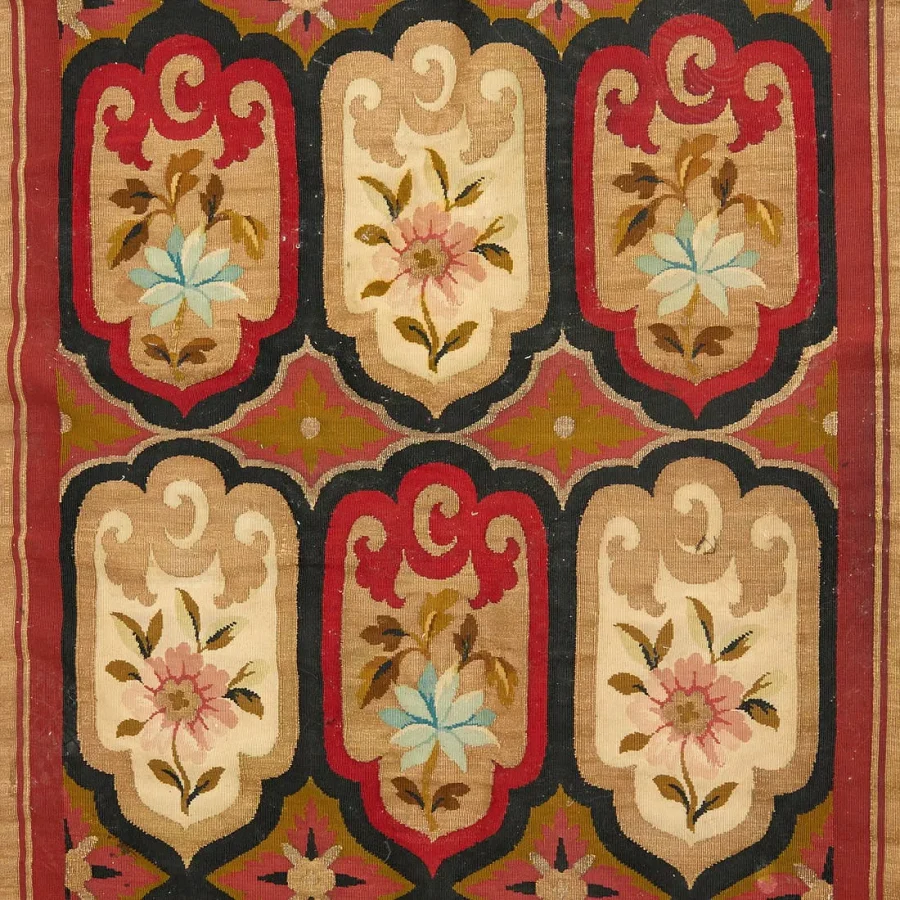 Antique Aubusson Flatweave Runner